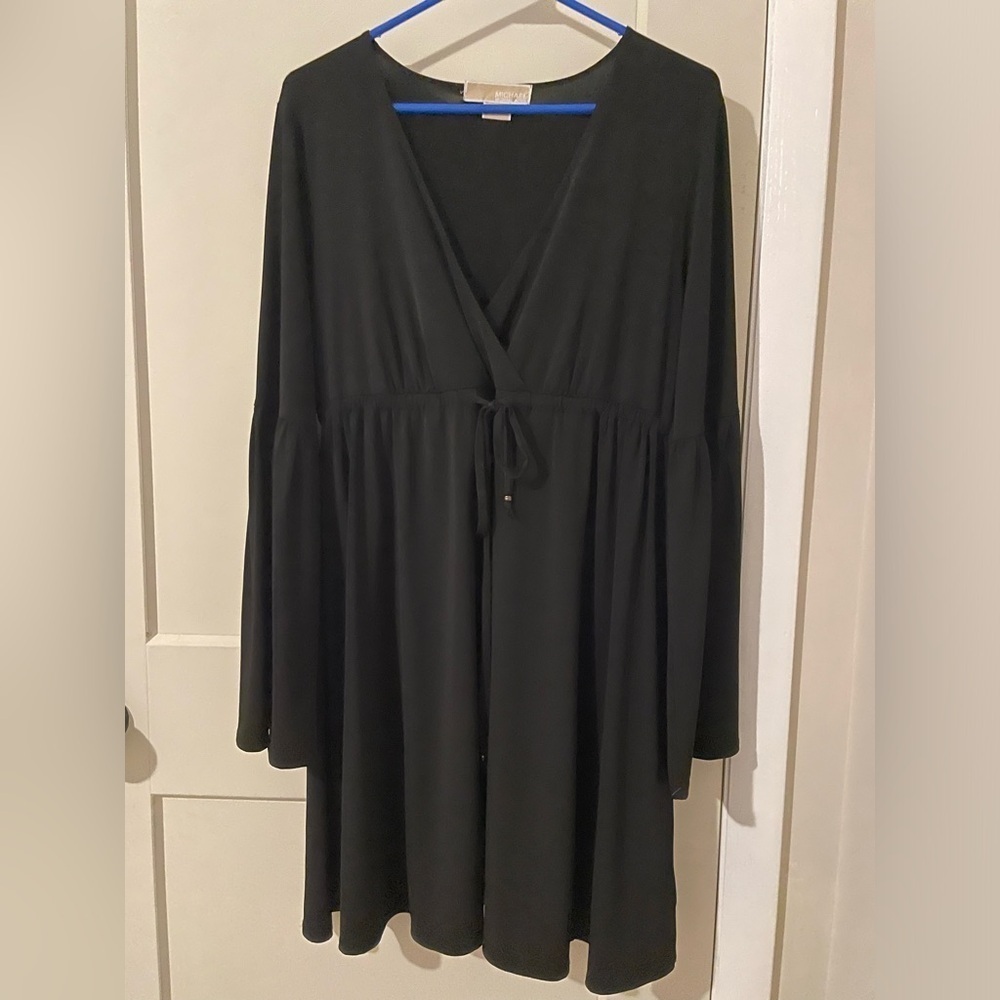 Michael Kors Black Long-sleeve Dress/Beach Cover Up